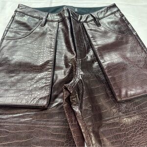 ASOS Brown Croc-Embossed Cargo Pants